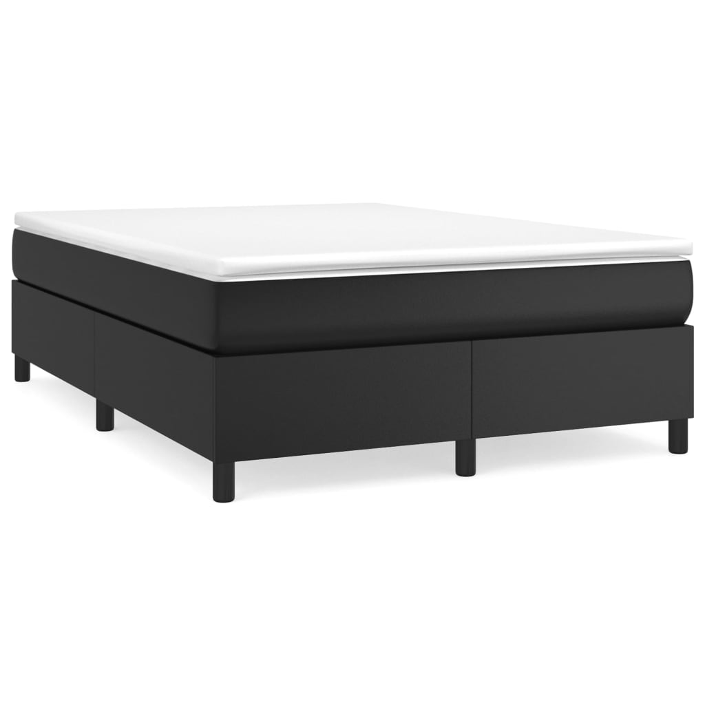 Bed Frame without Mattress Black Double Faux Leather