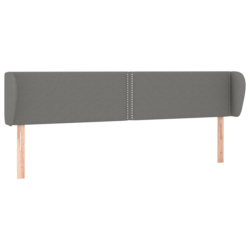 Headboard with Ears Dark Grey 163 cm Fabric