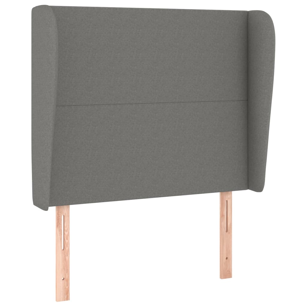 Headboard with Ears Dark Grey 83x23x118/128 cm Fabric