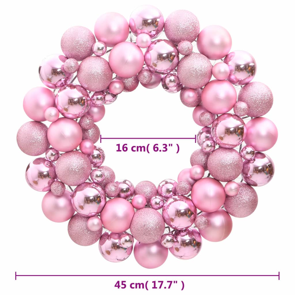 Christmas Wreath Pink 45 cm Polystyrene