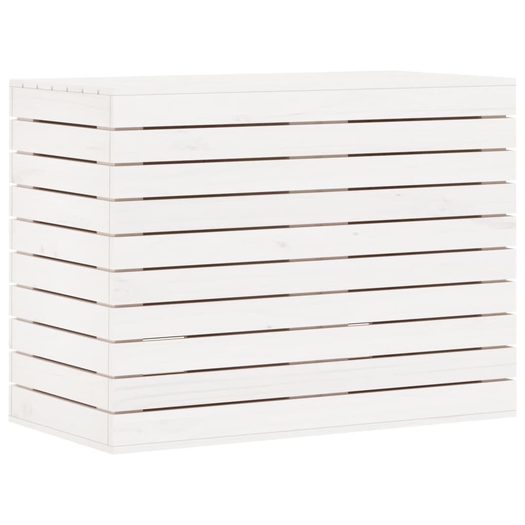 Laundry Basket White 88.5x44x66 cm Solid Wood Pine