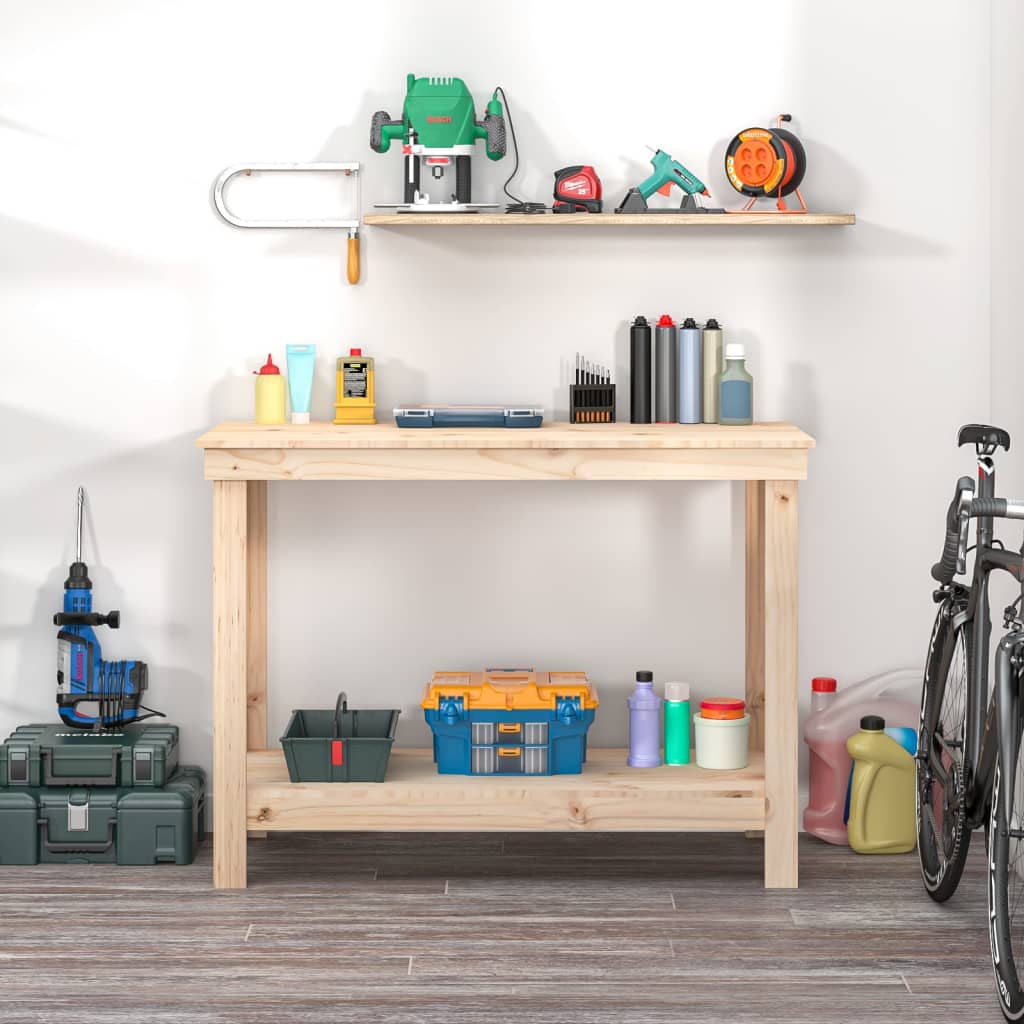 Work Bench 110x50x80 cm Solid Wood Pine