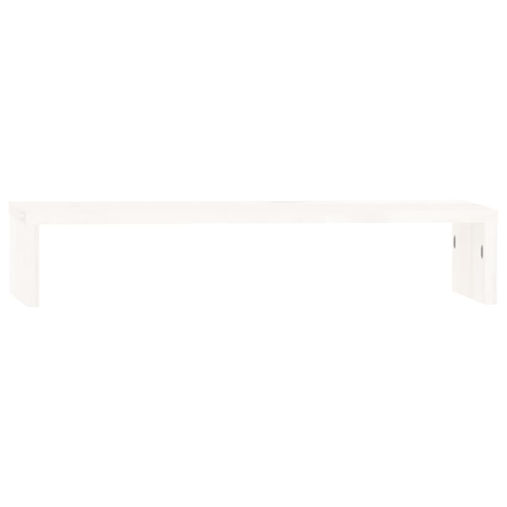 Monitor Stand White 50x27x10 cm Solid Wood Pine