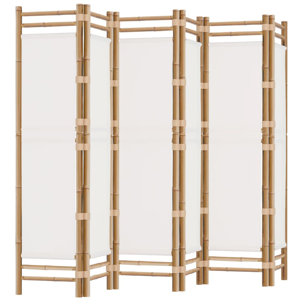 Folding 6-Panel Room Divider 240 cm Bamboo and Canvas