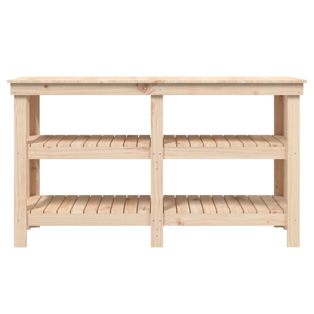 Work Bench 142.5x50x80 cm Solid Wood Pine