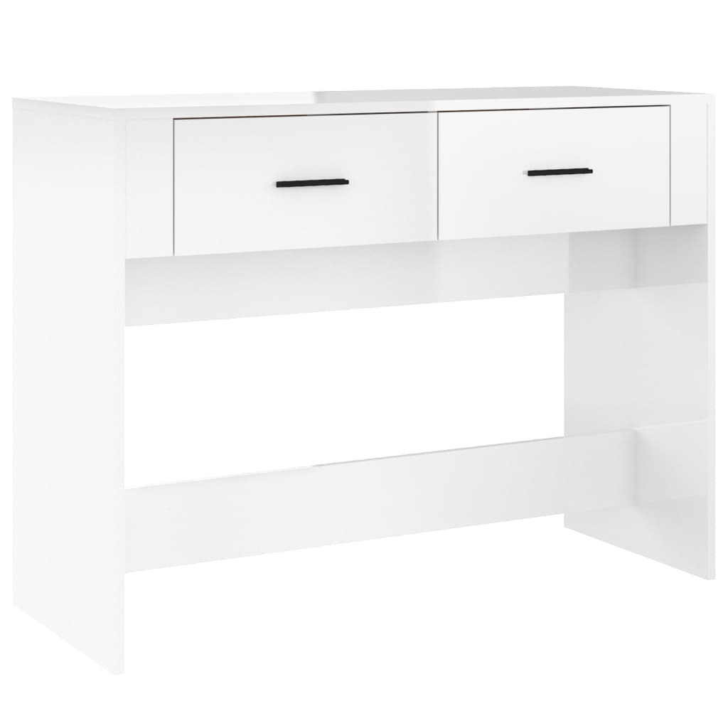 Console Table High Gloss White 100x39x75 cm Engineered Wood