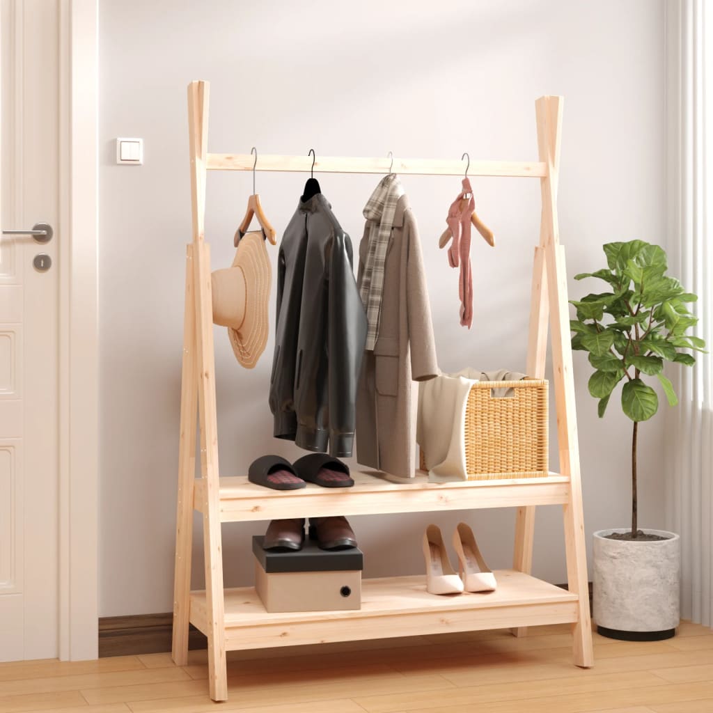 Clothes Rack 100x45.5x150 cm Solid Wood Pine