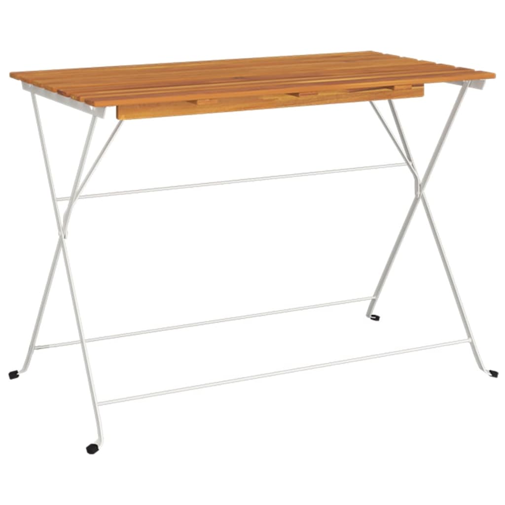 Folding Bistro Table 100x54x71 cm Solid Wood Acacia and Steel