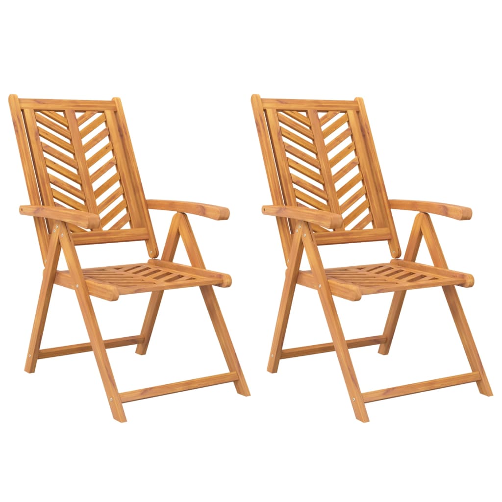 Reclining Garden Chairs 2 pcs Solid Wood Acacia