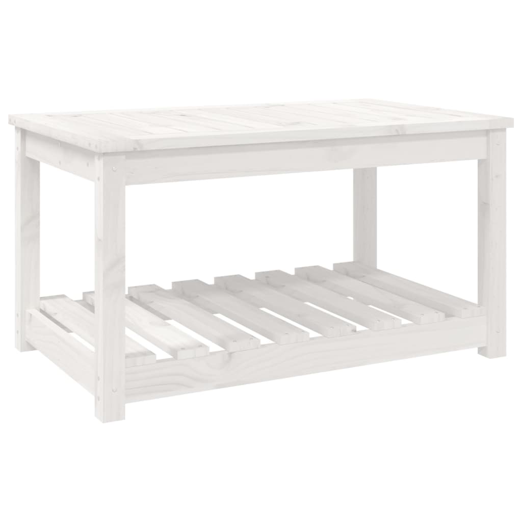 Garden Table White 82.5x50.5x45 cm Solid Wood Pine