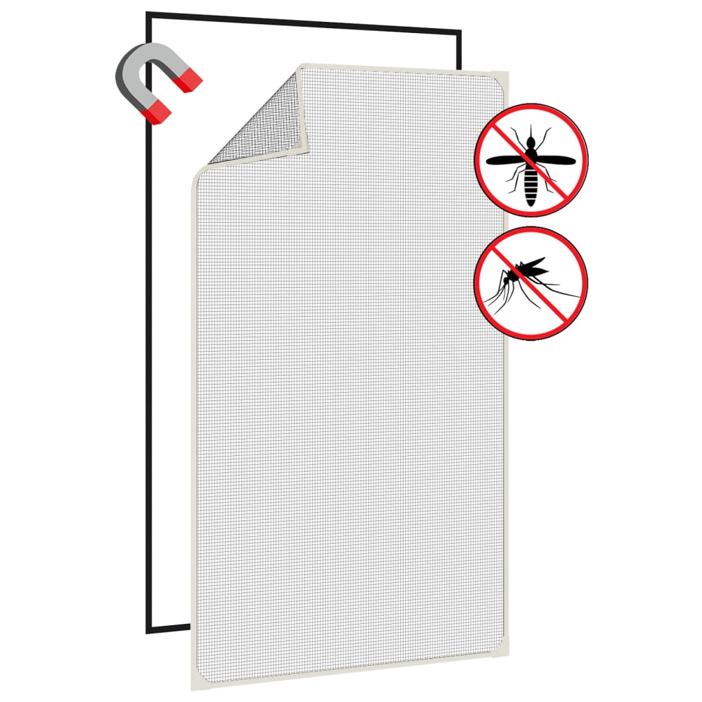 Magnetic Insect Screen for Windows White 80x140 cm