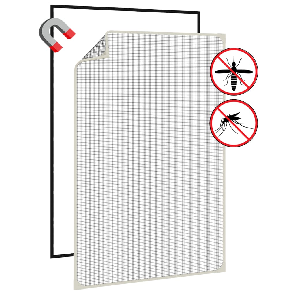 Magnetic Insect Screen for Windows White 80x120 cm