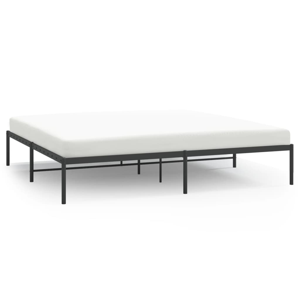 Metal Bed Frame without Mattress Black 183x203 cm King