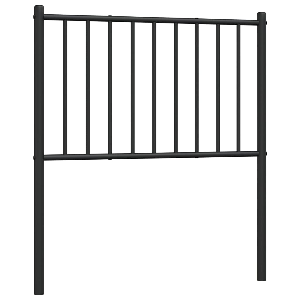 Metal Headboard Black 107 cm King Single