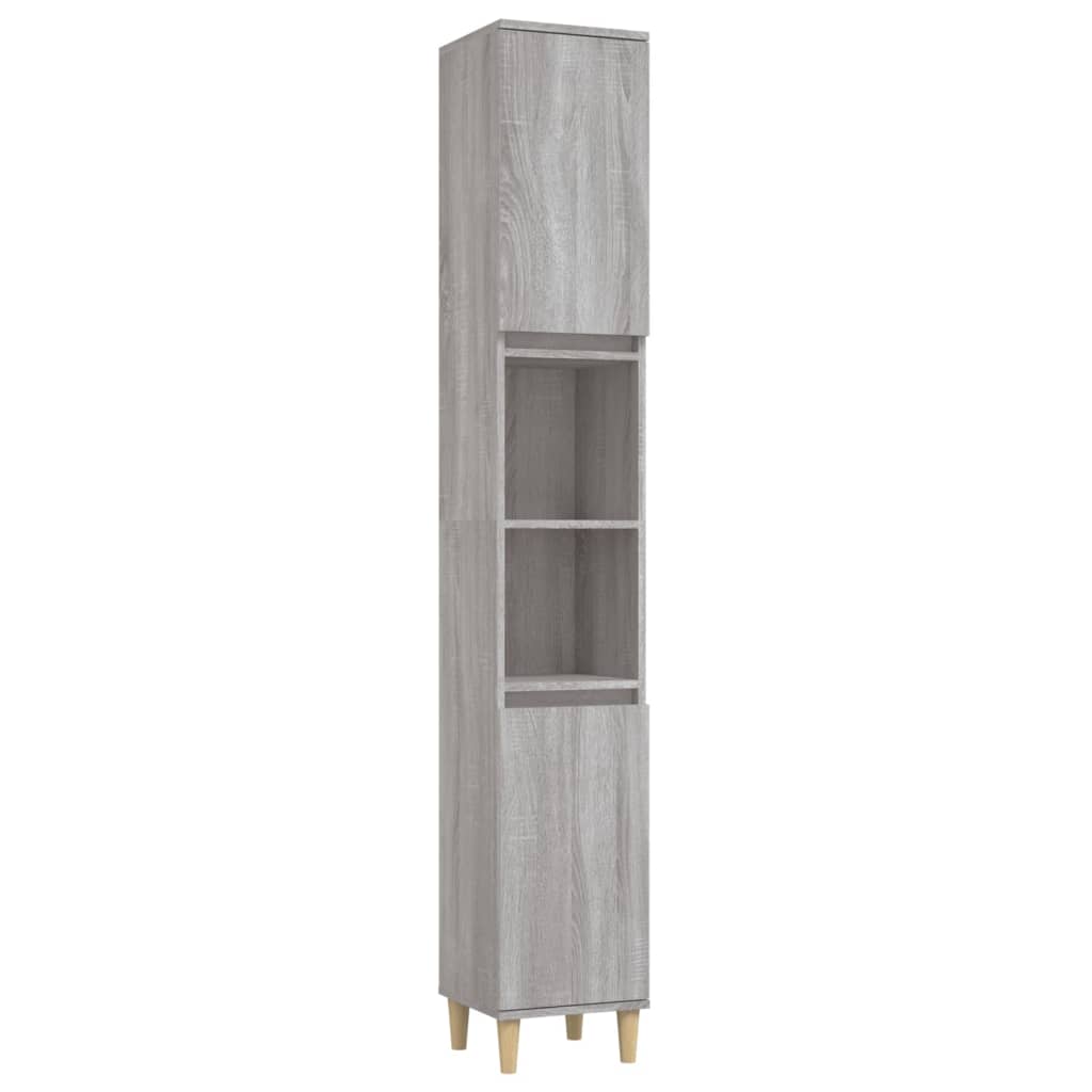 Bathroom Cabinet Grey Sonoma 30x30x190 cm Engineered Wood