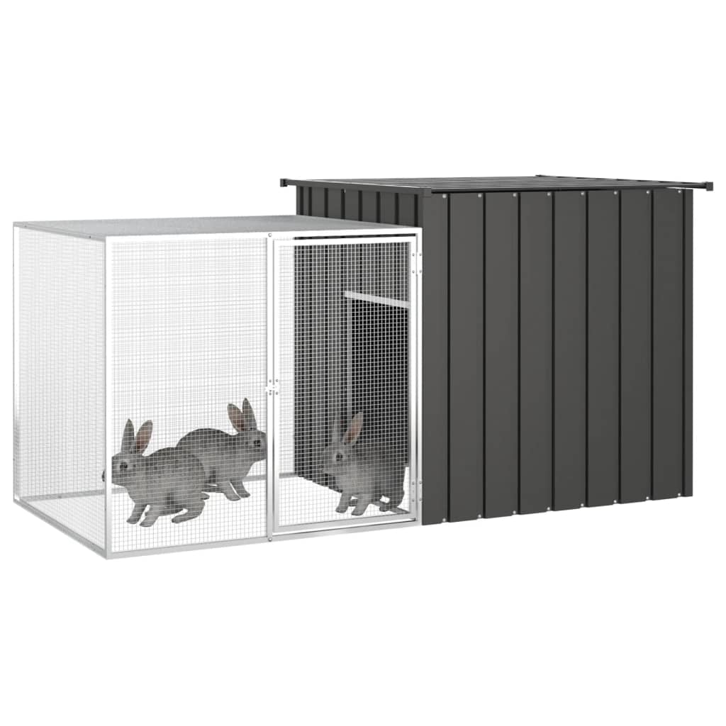 Rabbit Cage Anthracite 200x91x100 cm Galvanised Steel