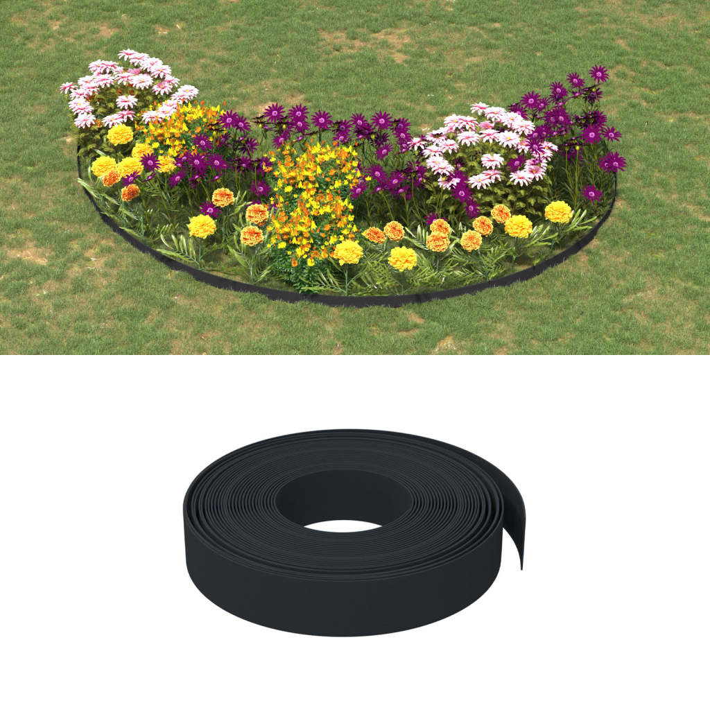 Garden Edgings 3 pcs Black 10 m 10 cm Polyethylene