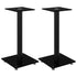 Speaker Stands 2 pcs Black Tempered Glass 1 Pillar Design