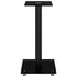 Speaker Stands 2 pcs Black Tempered Glass 1 Pillar Design