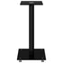 Speaker Stands 2 pcs Black Tempered Glass 1 Pillar Design