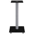 Speaker Stands 2 pcs Black&Silver Tempered Glass 1 Pillar Design