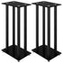 Speaker Stands 2 pcs Black Tempered Glass 4 Pillars Design