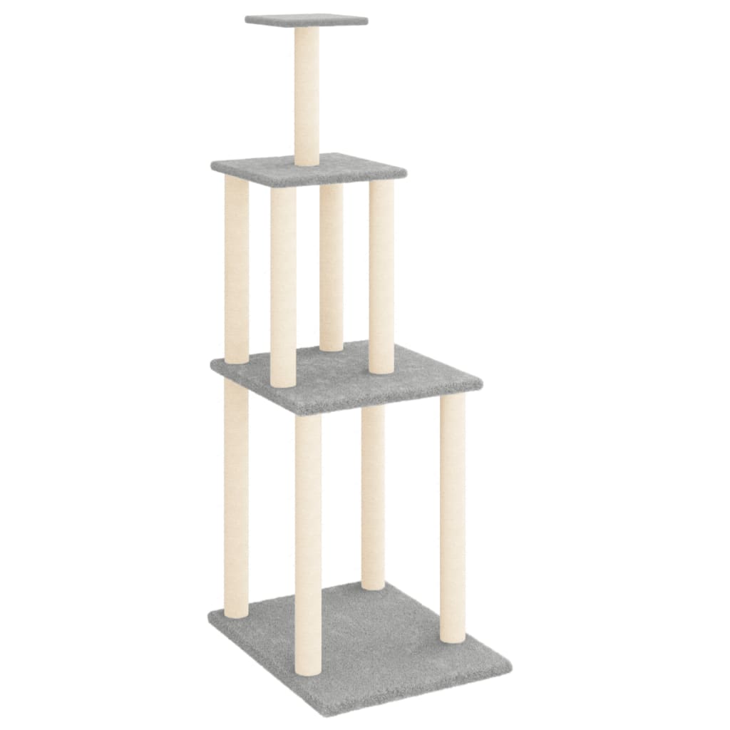 Cat Tree with Sisal Scratching Posts Light Grey 149 cm