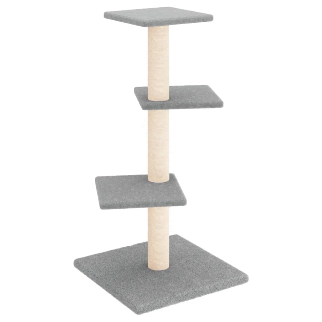 Cat Tree with Sisal Scratching Posts Light Grey 70 cm