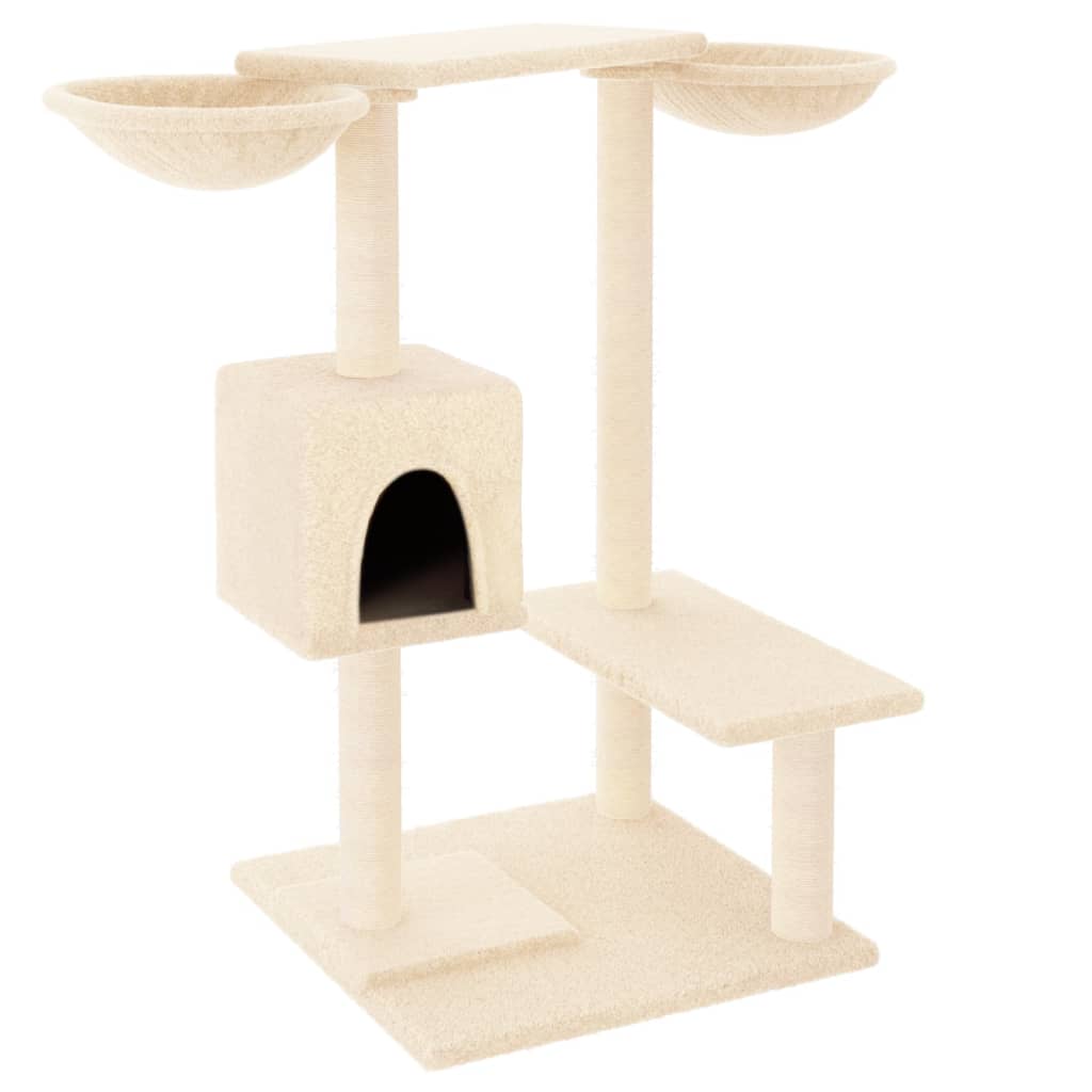 Cat Tree with Scratching Posts Cream 82 cm