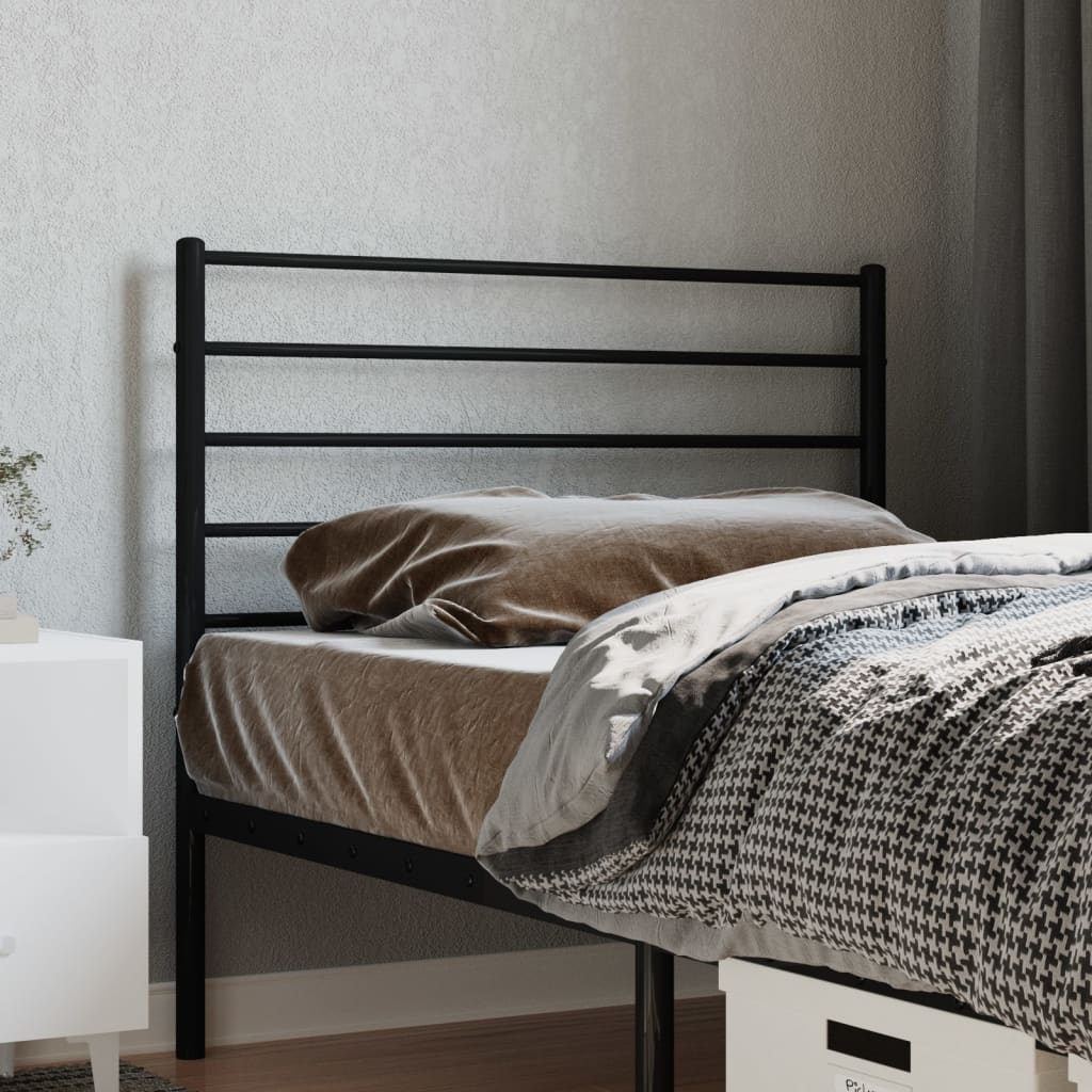 Metal Headboard Black 90 cm