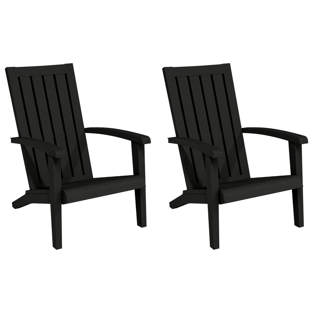 Garden Adirondack Chairs 2 pcs Black Polypropylene