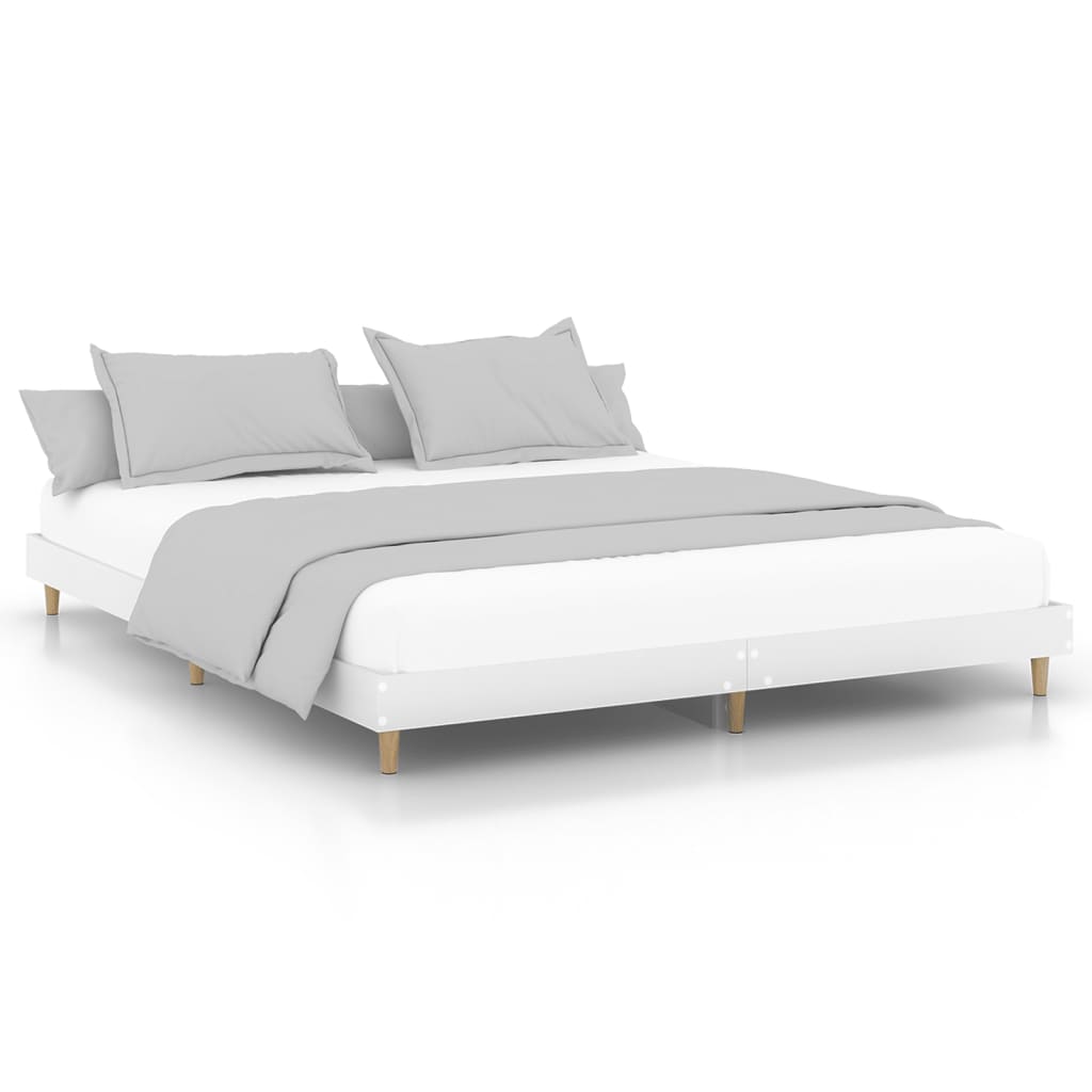 Bed Frame without Mattress White 183x203 cm King Engineered Wood