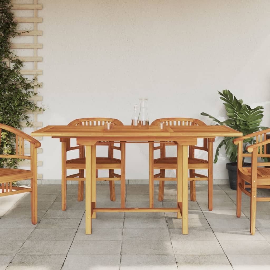 Extending Garden Table 110-160x80x75cm Solid Wood Teak