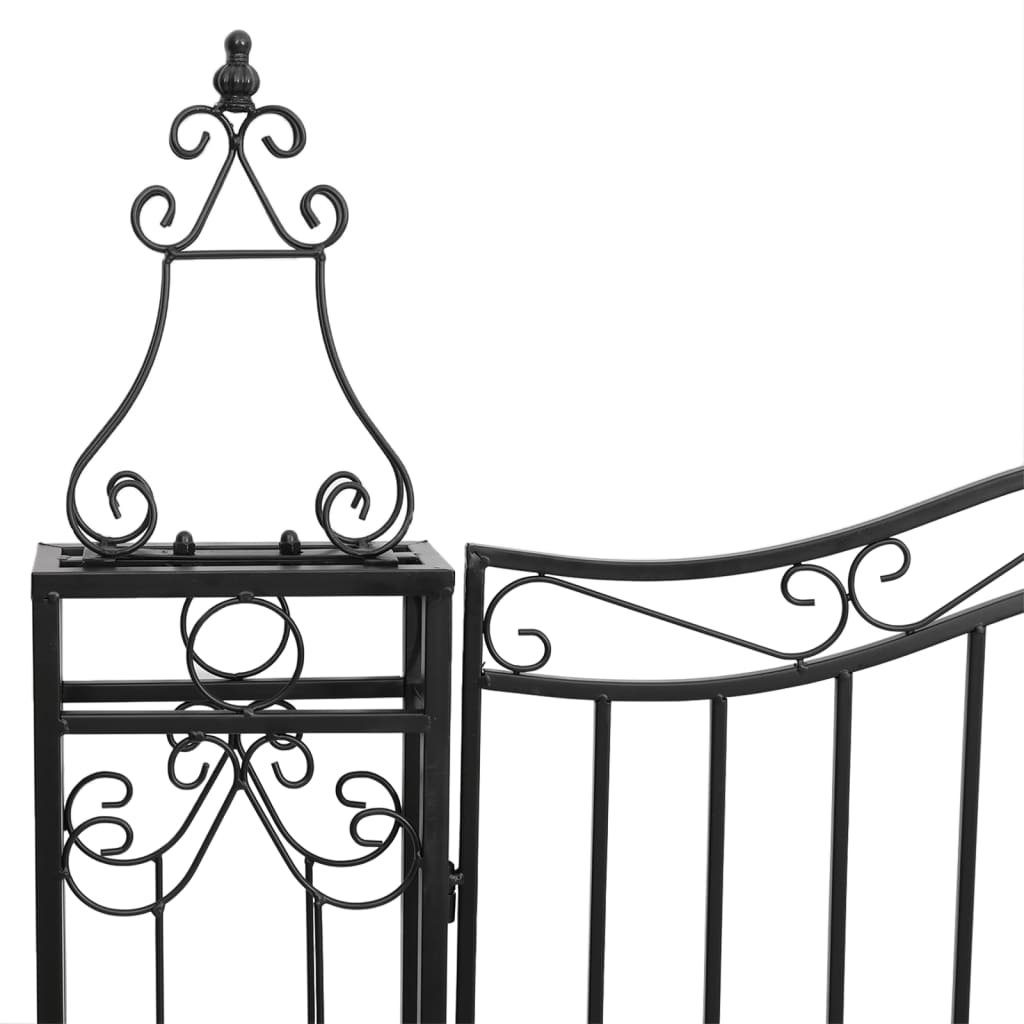 Garden Gate Black 121x8x120 cm Wrought Iron