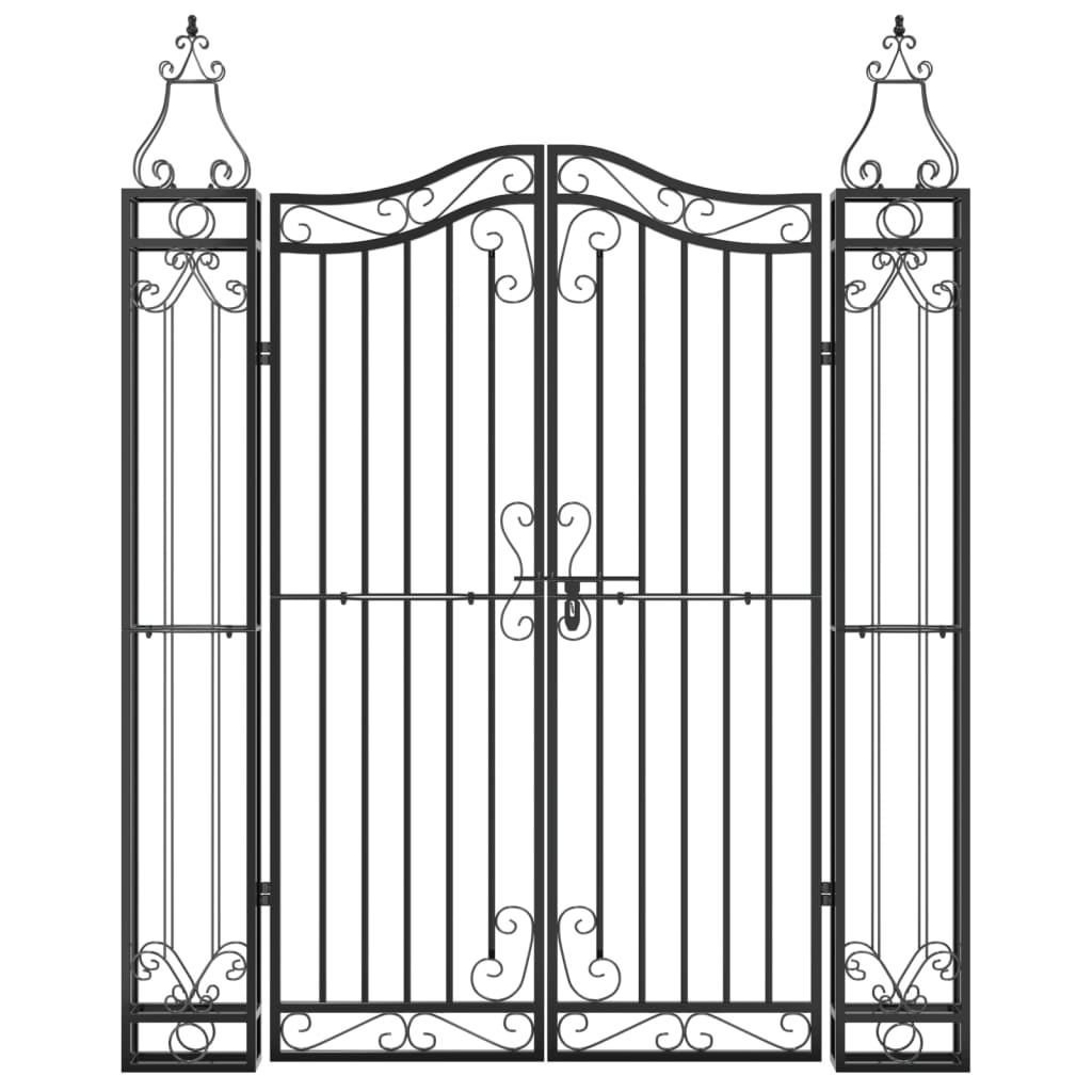 Garden Gate Black 121x8x150 cm Wrought Iron