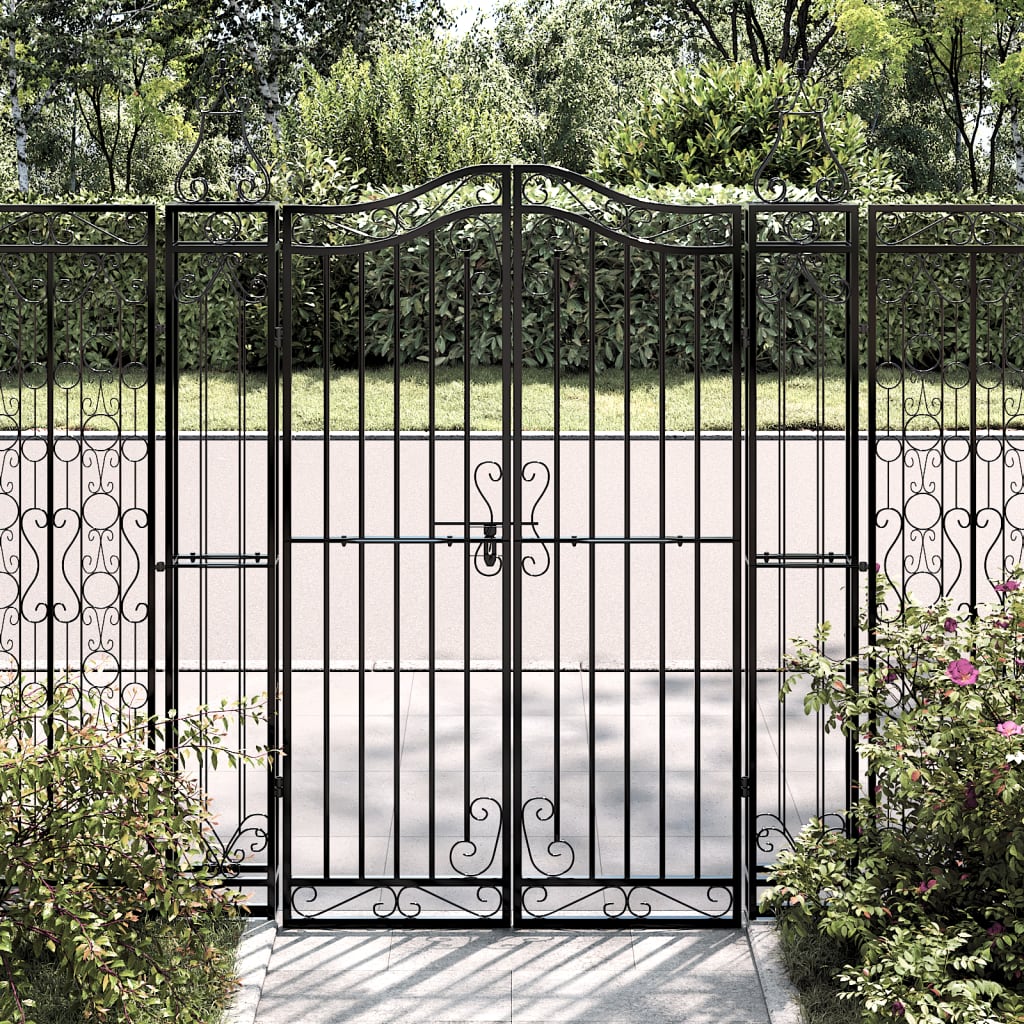 Garden Gate Black 121x8x150 cm Wrought Iron