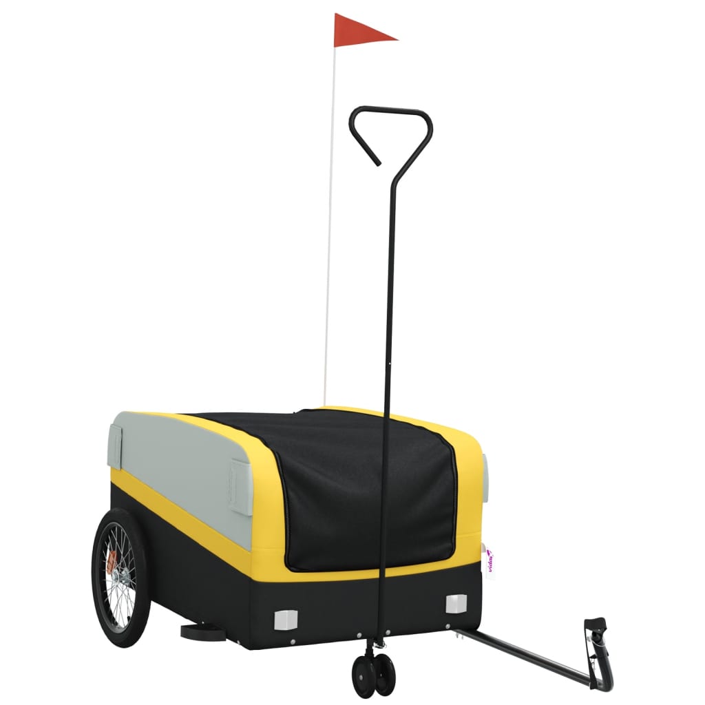 Bike Trailer Black and Yellow 45 kg Iron