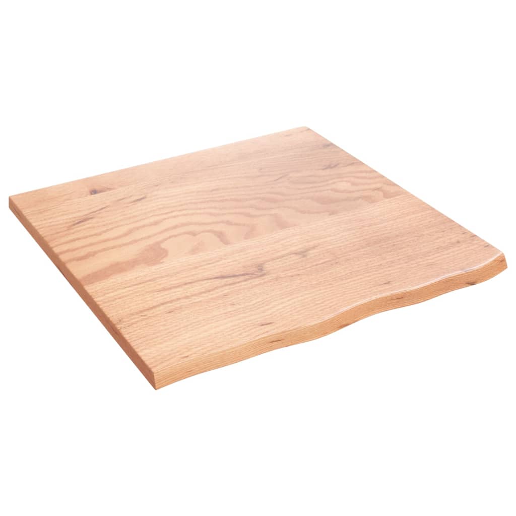 Table Top Light Brown 60x60x2 cm Treated Solid Wood Oak