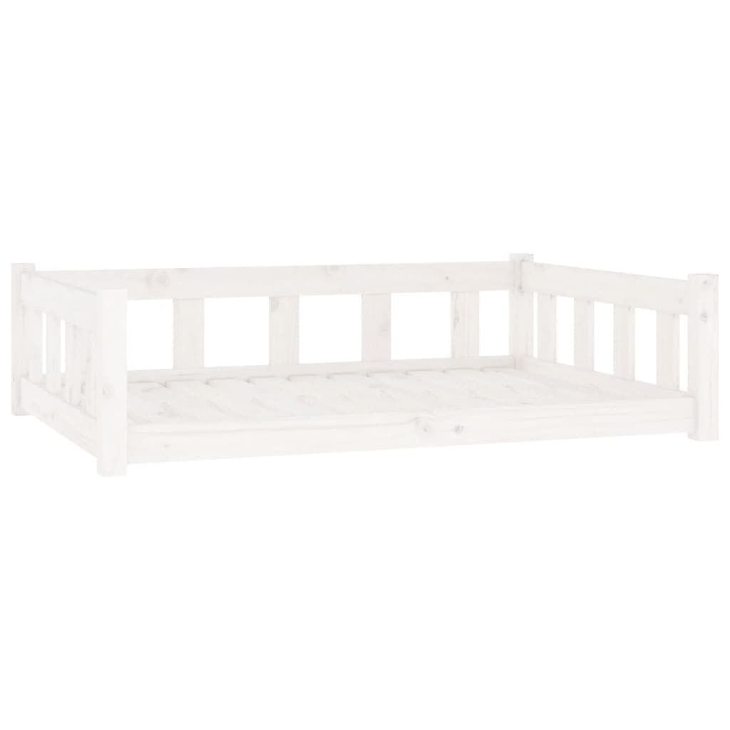 Dog Bed White 105.5x75.5x28 cm Solid Wood Pine