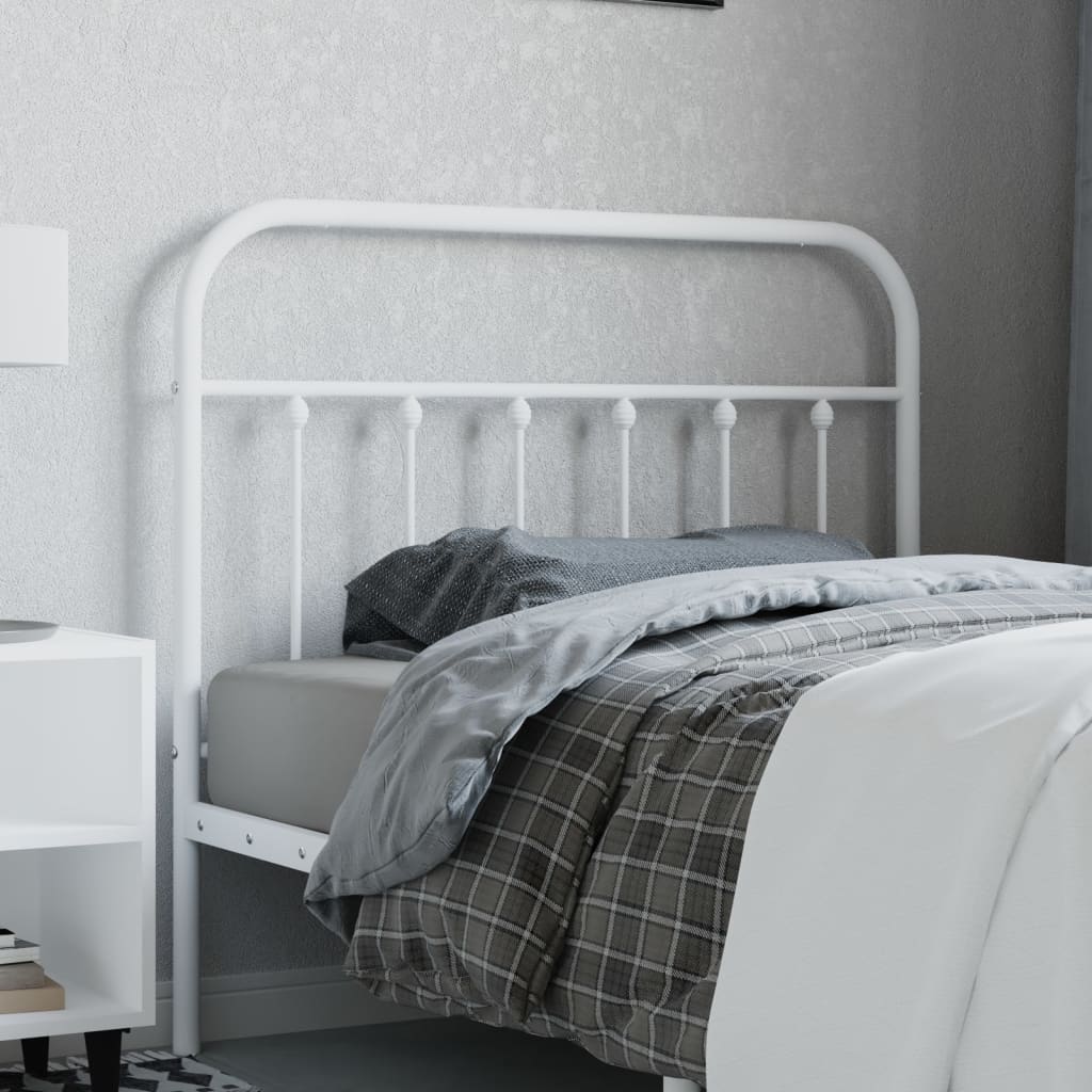 Metal Headboard White 107 cm King Single