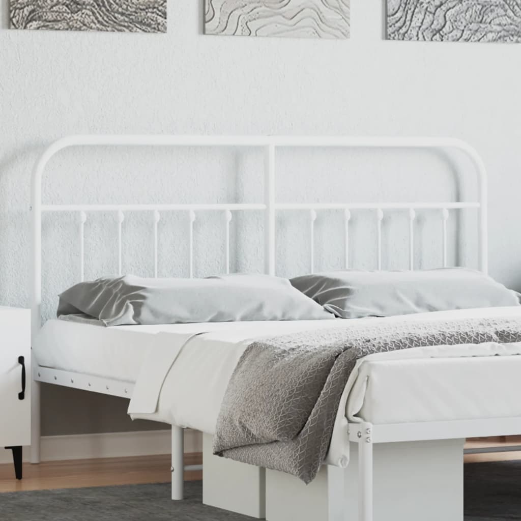 Metal Headboard White 183 cm King