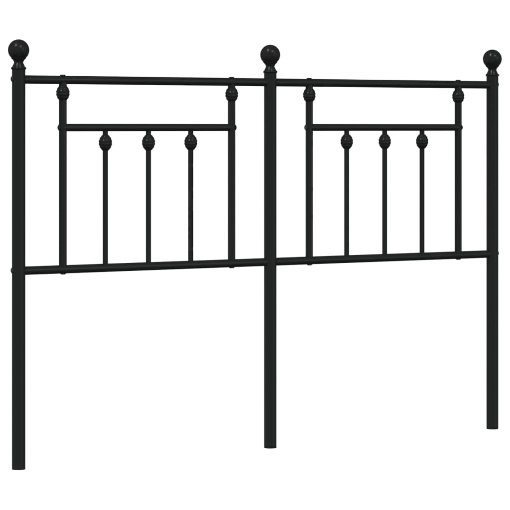 Metal Headboard Black 152 cm Queen