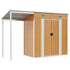 Garden Shed with Extended Roof Light Brown 277x110.5x181 cm Steel