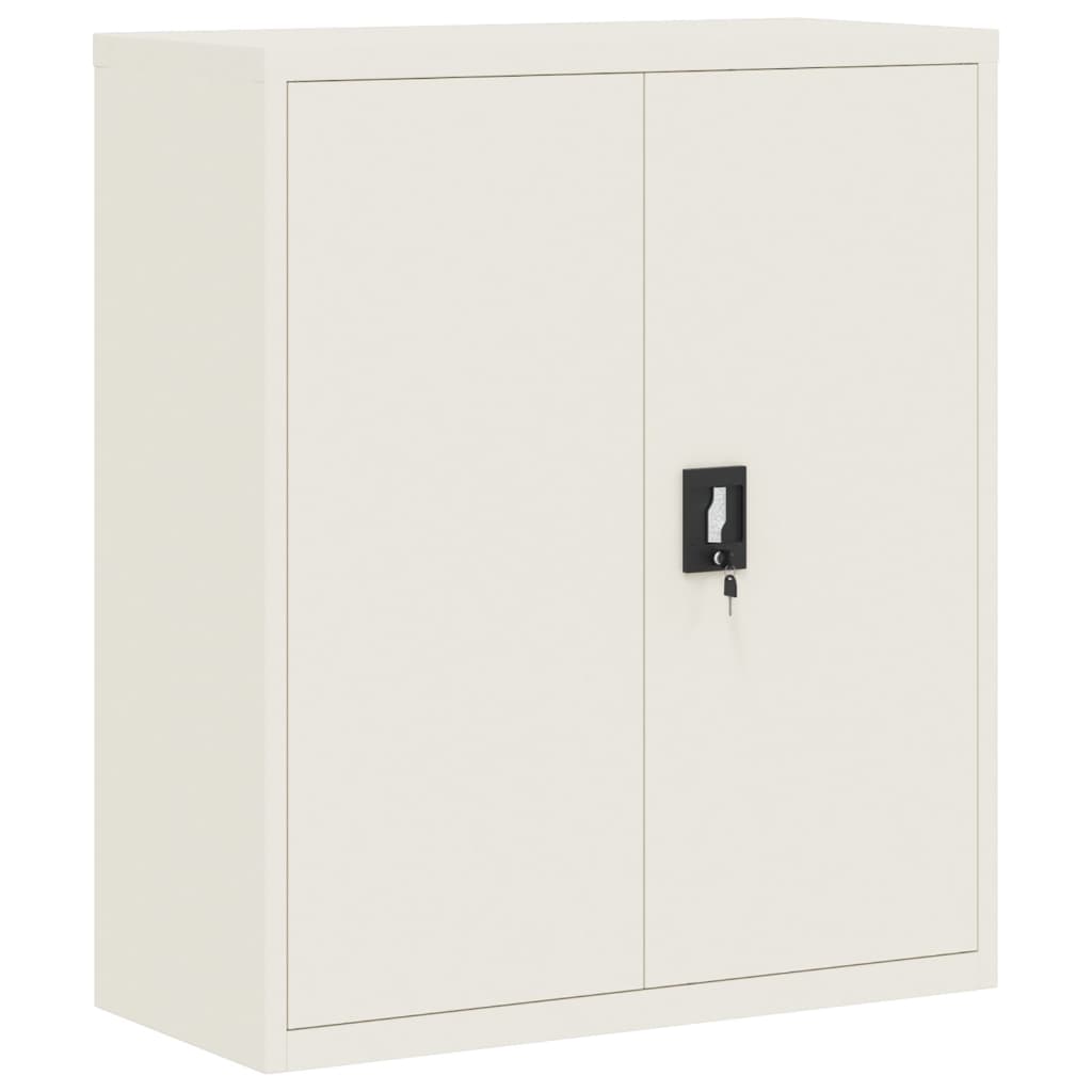 File Cabinet White 90x40x105 cm Steel