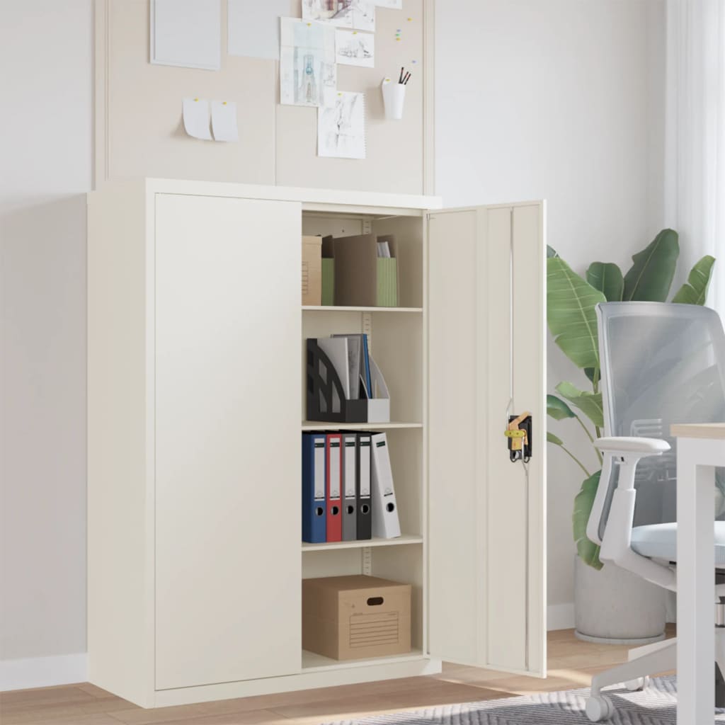 File Cabinet White 90x40x140 cm Steel