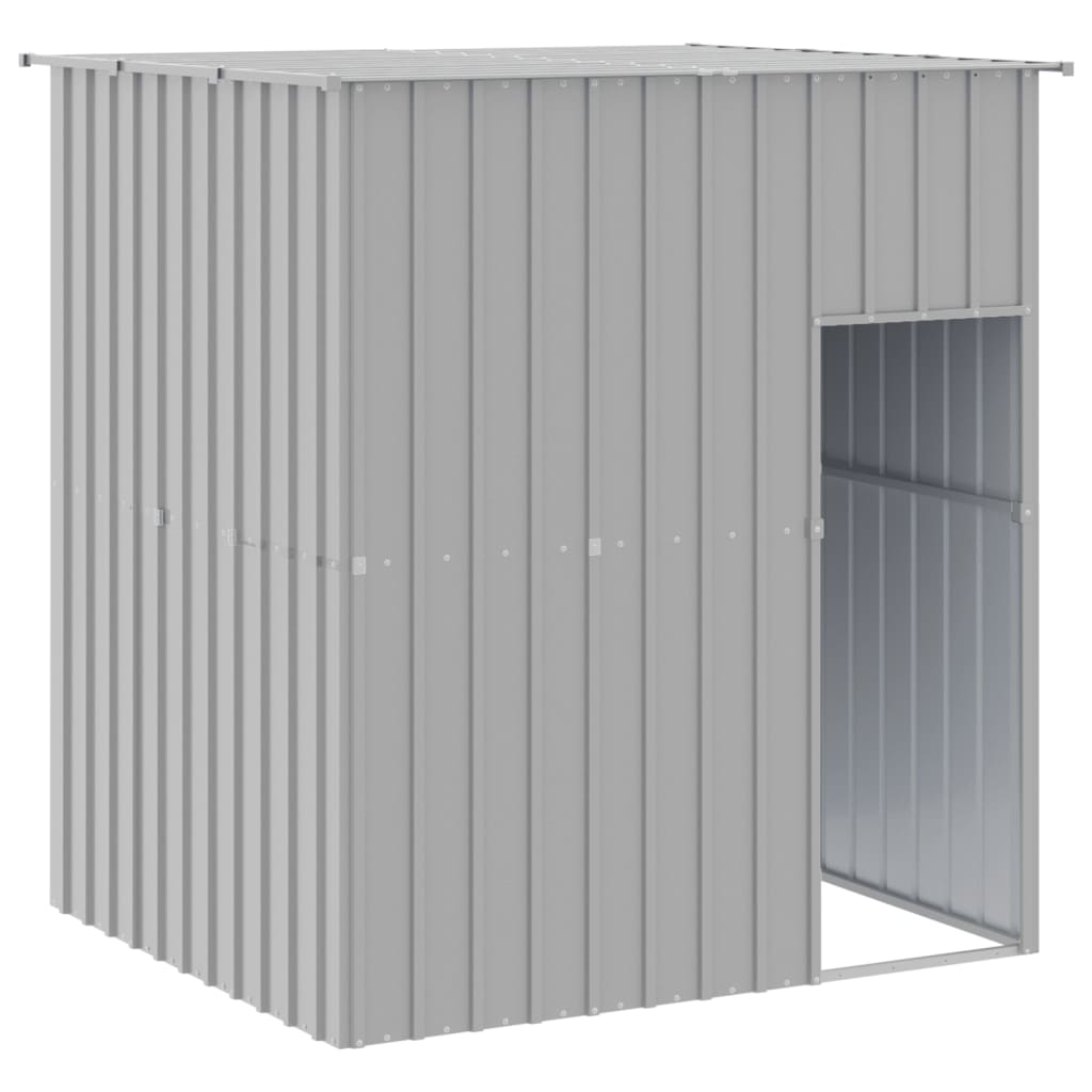 Dog House with Roof Light Grey 165x153x181 cm Galvanised Steel