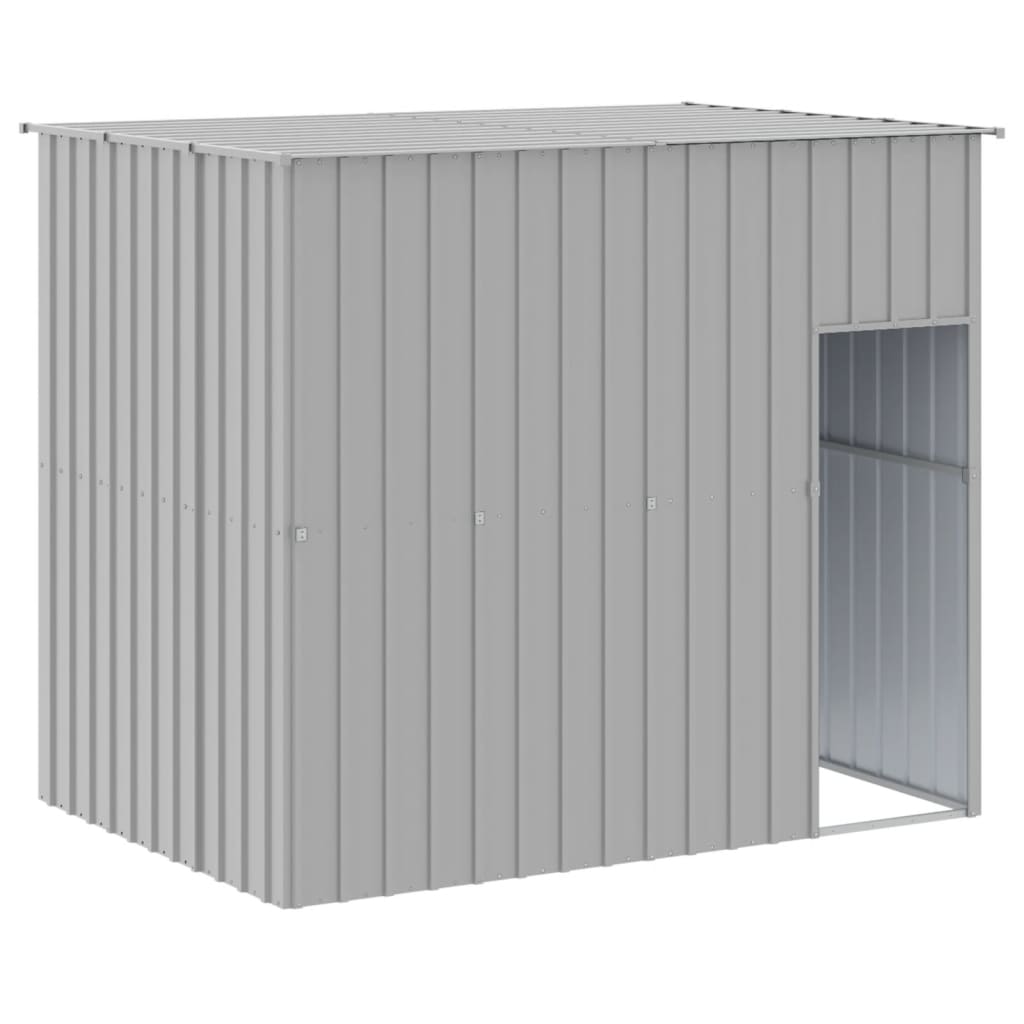 Dog House with Roof Light Grey 214x153x181 cm Galvanised Steel