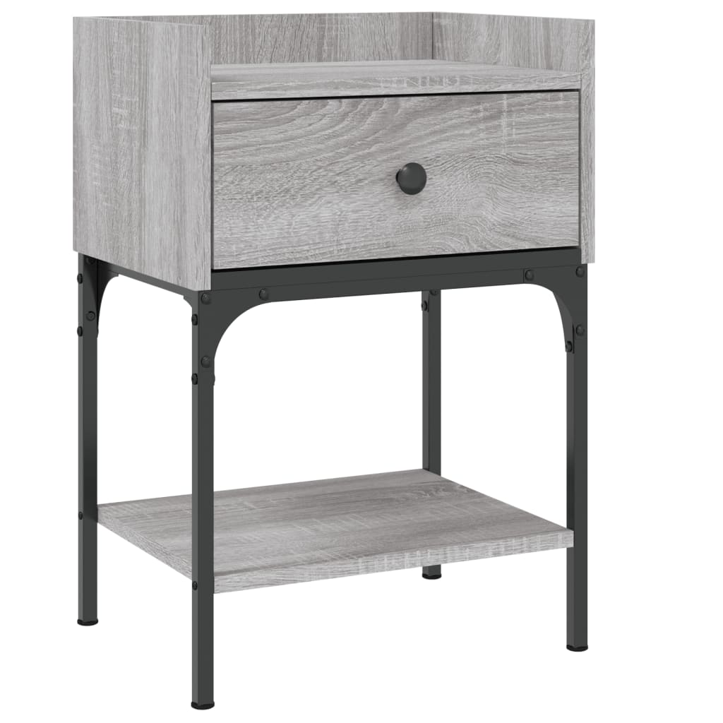 Bedside Table Grey Sonoma 40.5x31x60 cm Engineered Wood