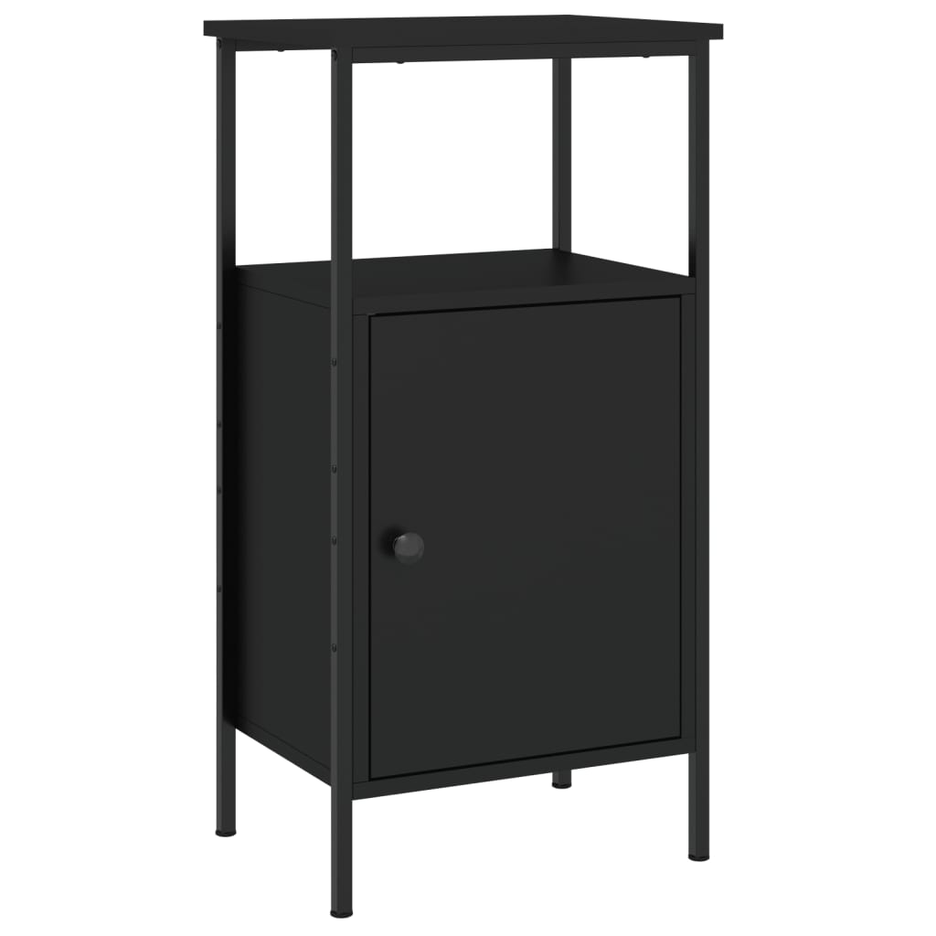 Bedside Cabinet Black 41x31x80 cm Engineered Wood