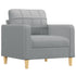 4 Piece Sofa Set with Cushions Light Grey Fabric